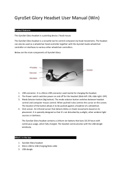 GyroSet Glory Headset User Manual (Win)