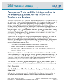 State and District Examples - Center on Great Teachers and Leaders