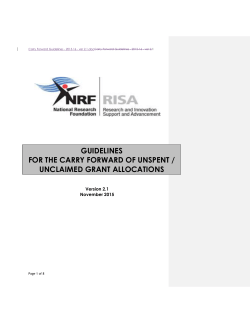 Proposed Carry Forward Process