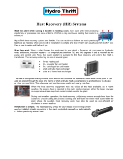 Heat Recovery (HR) Systems