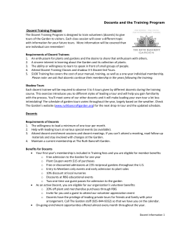 The Purpose of the Docent Program