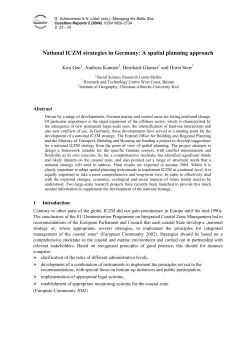 National ICZM strategies in Germany: A spatial planning approach