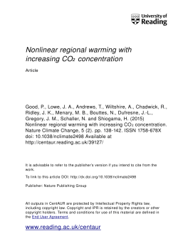 Nonlinear regional warming at higher CO2 concentrations