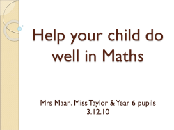 Help your child do well in Maths - Whitchurch Primary School, Harrow