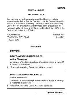 HL(17)A2 GENERAL SYNOD HOUSE OF LAITY If a reference to the