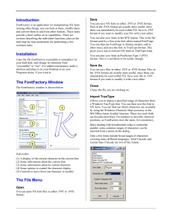 Introduction Installation The FontFactory Window The File