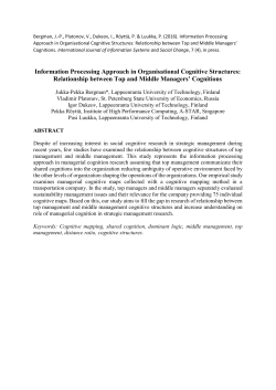 Information Processing Approach in Organisational Cognitive