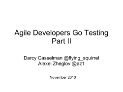 Part II &ndash; Acceptance Testing