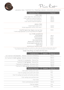 Quantity Price (£) Treatment Kits Laboratory Fees Price