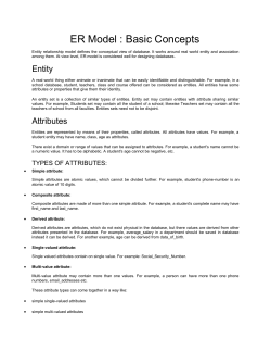 ER Model : Basic Concepts