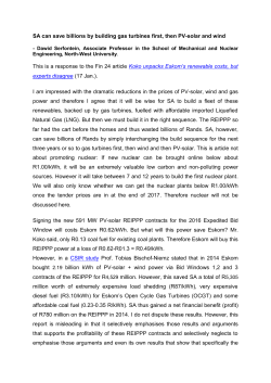 SA can save billions by building gas turbines first, then PV
