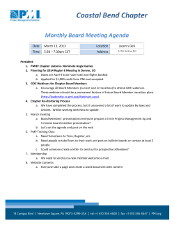 Meeting Agenda - PMI Coastal Bend Chapter