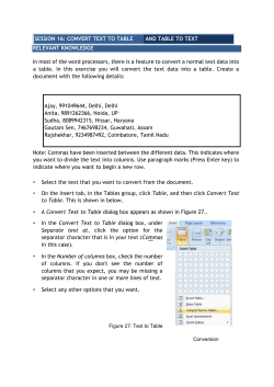 SESSION 16: CONVERT TEXT TO TABLE AND TABLE TO TEXT