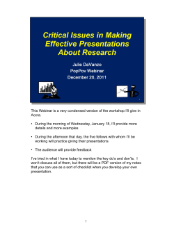 How to Prepare and Present Effective Briefings