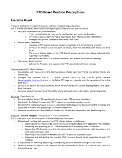 PTO Board Position Descriptions - St. Vincent De Paul Catholic School