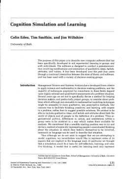 Cognitive Simulation and Learning