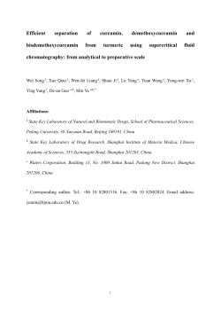 Efficient separation of curcumin, demethoxycurcumin and