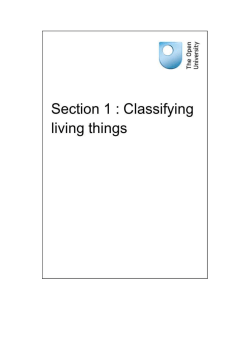 Section 1 : Classifying living things