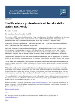 Health science professionals set to take strike action next week