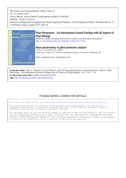Plant Biosystems - An International Journal Dealing with all Aspects