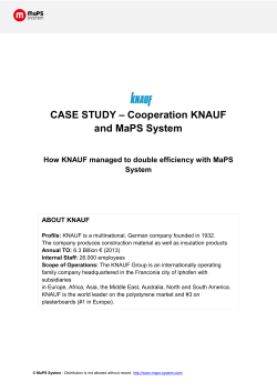 CASE STUDY &ndash; Cooperation KNAUF and MaPS System