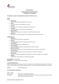 Job Description - Anglia Ruskin Students` Union