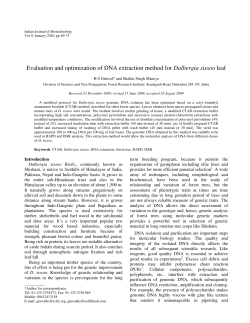 Evaluation and optimization of DNA extraction method for
