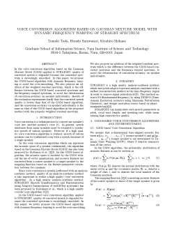 VOICE CONVERSION ALGORITHM BASED ON GAUSSIAN