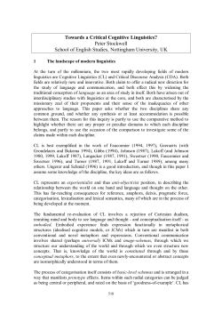 Towards a Critical Cognitive Linguistics?