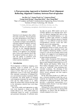 A Post-processing Approach to Statistical Word Alignment Reflecting