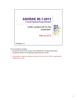 This presentation provides: • An overview of the