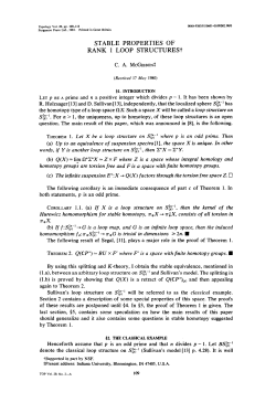 stable properties of rank 1 loop structures?