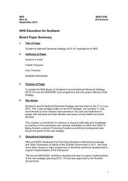 Dementia Strategy - NHS Education for Scotland
