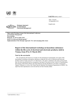 International workshop on hazardous substances within the