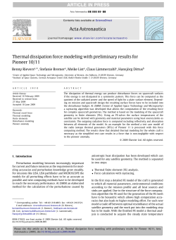 Thermal dissipation force modeling with preliminary results