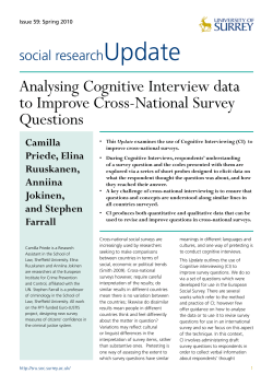 Analysing Cognitive Interview data to Improve Cross