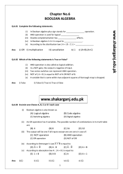 Chapter No.6 BOOLEAN ALGEBRA