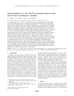 Global prediction of A and 2H18O evaporation slopes for lakes and