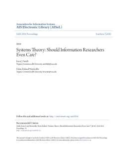 Systems Theory: Should Information