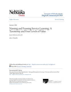 Naming and Framing Service Learning: A Taxonomy and Four