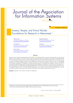 Avatars, People, and Virtual Worlds