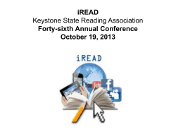 Forty-sixth Annual Conference October 19, 2013 BOOK TRAILERS