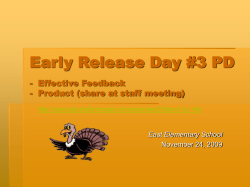 Early Release Day #3 PD - Effective Feedback
