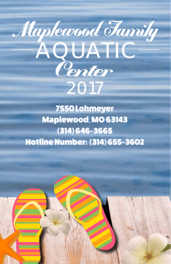 Maplewood Family Aquatic Center Brochure
