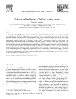 Rationale and applications of lipids as prodrug carriers