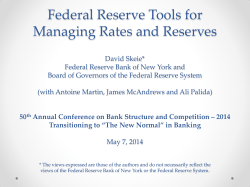 Federal Reserve Tools for Managing Rates and Reserves