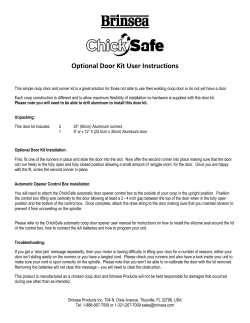 Optional Door Kit User Instructions