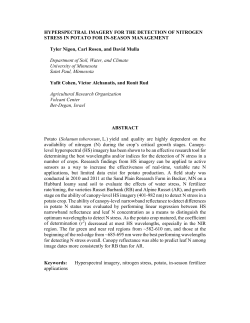 HYPERSPECTRAL IMAGERY FOR THE DETECTION OF