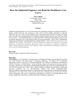 How the Industrial Engineer can Bend the Healthcare Cost Curve