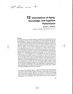 Interrelations of aging, knowledge, and cognitive performance. In U